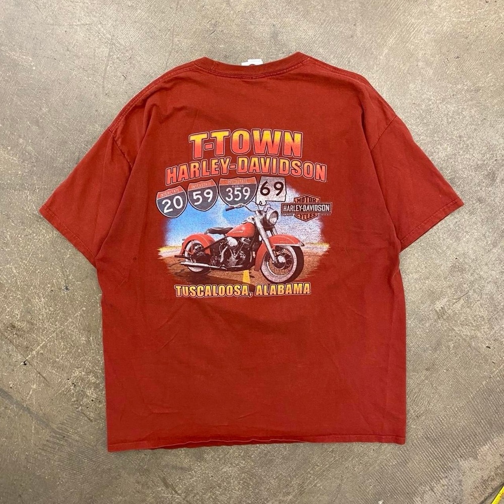 Vintage Harley Davidson Tuscaloosa Alabama Biker Interstate Highways T-Shirt XXL